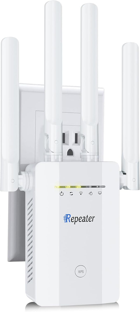 2025 New WiFi Extender Signal Booster, Long Range up to 13355Sq.ft, Wireless Internet Repeater Routers Signal Amplifier for Home, Office, Garage, 8X Faster Access Point with Ethernet Port, 1-Tap Setup