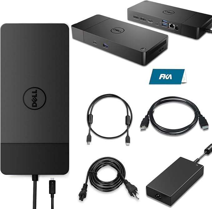 Dell WD19S 130W Docking Station, HDMI/Dual DisplayPort, Dell Docking Station with 90W Power Delivery, Dual Monitor Support,Bundle with 130W Adapter, HDMI/DP Cables (Renewed)