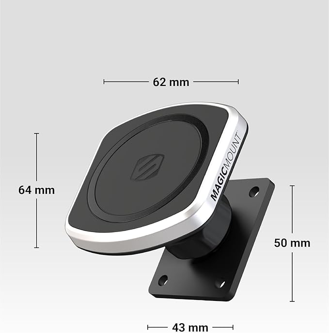 Scosche MagicMount Pro2 Magnetic Car Cell Phone Holder with AMPS Mounting Plate for Scosche/ProClip Vehicle Specific Mount Bases, Phone Stand Compatible with MagSafe, iPhone, Samsung (Base Required)