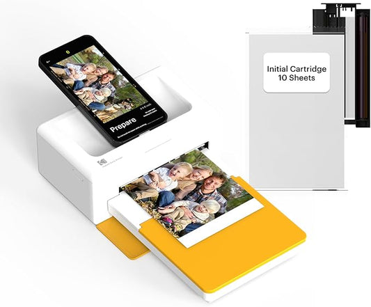 KODAK Dock Plus 4PASS Instant Photo Printer (4x6 inches) + 10 Sheets