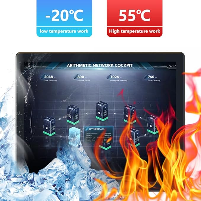 YanKe 21.5" Industrial Computer Touch Screen 10 Point Touch Industrial Computer, Resolution 1024 * 768 450nit, RJ45*2 USB*4 com*2 HD*1 WiFi+BT(J6412/8+128)