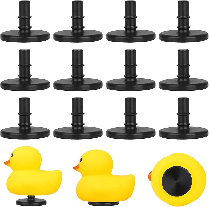 12 Packs Rubber Duck Holder Jeep Duck Mount Plastic Ducking Plug Holder for Jeep Dash for Display Jeep Ducking Presents-Black(Excluding Rubber Duck)