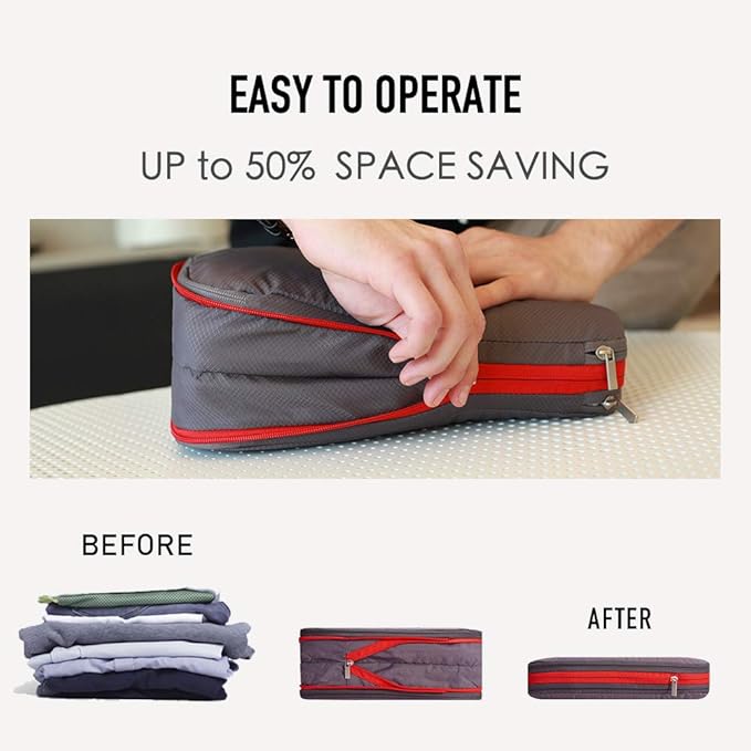 Bee Nesting Waterproof Compression Packing Cubes,Travel Packing organizers for Carry on Luggage,Backpacking, Suitcases