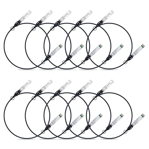 ipolex 10G SFP+ Twinax Cable, Direct Attach Copper(DAC) Passive Cable, 1.5m (4.92ft), for Cisco SFP-H10GB-CU1.5M, Meraki, Ubiquiti, Mikrotik, Intel, Netgear, D-Link, Supermicro, TP-Link, 10 Pack