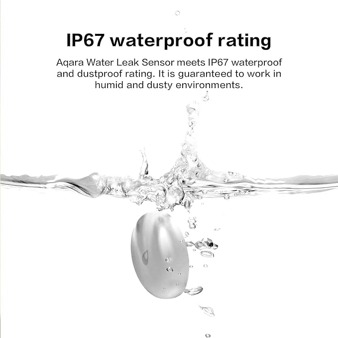 Aqara Water Leak Sensor 3 Pack, Zigbee Wireless Water Leak Detector for Alarm System and Smart Home Automation, Requires AQARA HUB, App Notifications, for Kitchen, Bathroom, Basement, Works with IFTTT