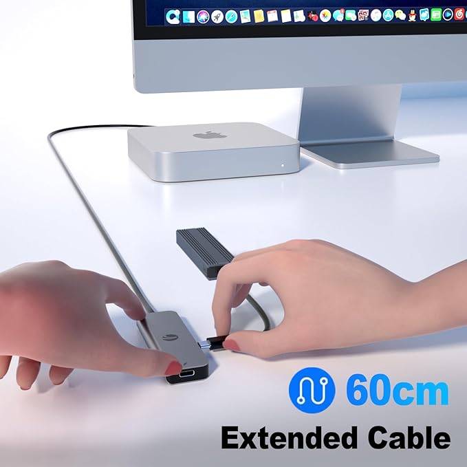 VCOM 10Gbps USB C Hub，5 Ports USB 3.2 Gen 2 Splitter with 100W Power Delivery，Aluminum USB Type C to USB Hub Multiport Adapter for MacBook Pro/Air and More Thunderbolt/USB C Laptop (Gray)