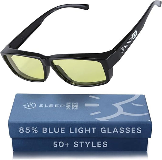 100% Blue Light Blocking Glasses - Women + Men - Better Sleep - Anti Eye Strain Protection - Computer Screens Gaming