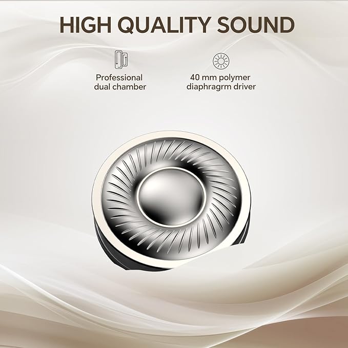 OneOdio Focus A10 Wireless Bluetooth Noise Cancelling Headphones - Hi-Res Audio, 50H Playtime, Built-in Mic, Compatibility with Apple & Android, Comfortable Over Ear Ideal for Travel Work