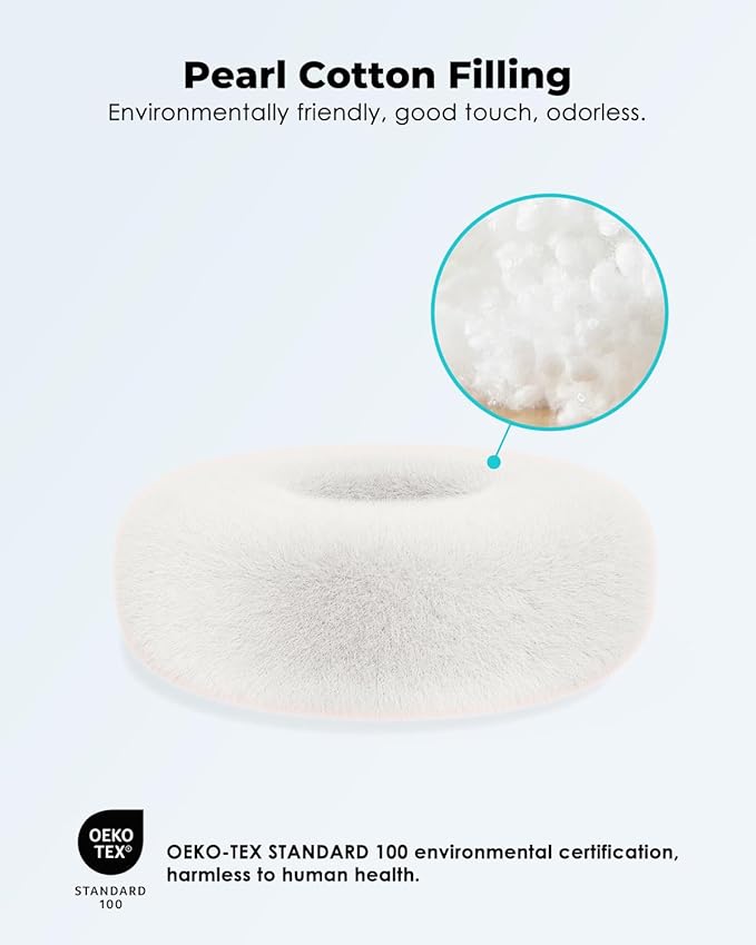 Viozon Tablet Stand Pillow, Compatible with 4.7"-13" Phone/Tablet, iPad, iPhone, Samsung, Google, Kindle, 360°Adjustable Phone Holder for Bed with Soft Plush Fabric, and Detachable Bowl, White