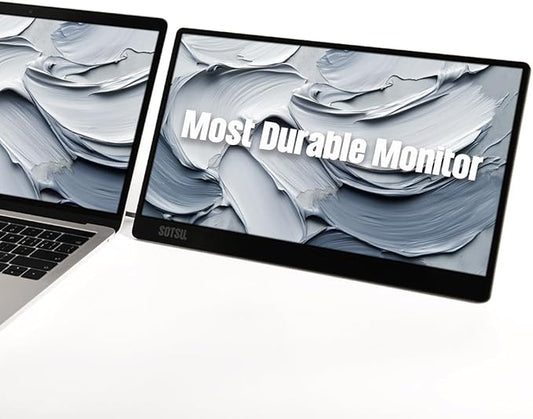 SOTSU FlipAction Go 14" Premium Portable Monitor SFA14PMSV | Robust but Lightweight | Tempered Glass Cover | 1080p | 400 Nits | 100% sRGB | 5W | Super Versatile | USB C or Mini HDMI