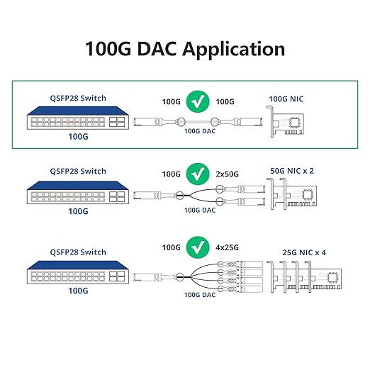 ipolex 100Gb/s QSFP28 SFP Twinax Cable, 100GBASE Direct Attach Copper Cable (DAC), for Mellanox ETH MCP1600-C003E30L, 3-Meter(10ft), Passive, for Mellanox SN2700/SN2010/SX1410 and model Support QSFP28