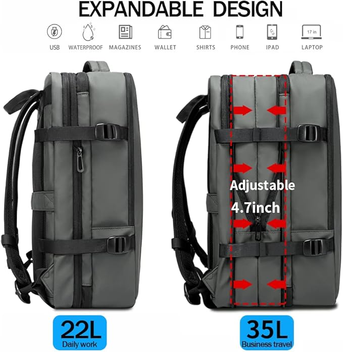 BANGE 35L Carry on Backpack,Travel Backpack for Women Men Airline Approved Gym Backpack Waterproof Business Laptop Daypack…