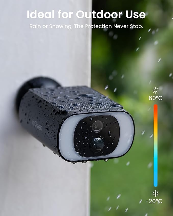 ieGeek S1 5MP Solar Camera Outdoor Wireless, 2.4Ghz WiFi Battery Powered Cameras System for Home Security with Embedded Solar Panel, AI Motion Detection, Smart Spotlight & Alarm, Color Night Vision