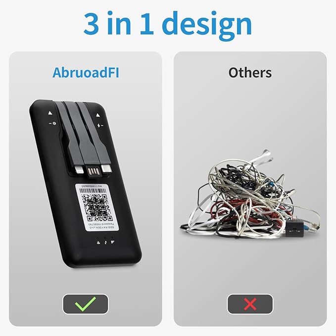 AbruoadFl Portable WiFi Mobile Hotspot Device, Wireless Hotspot Devices, No Contract or SIM Card Required, Mifi Hotspot with Multi-Camier Access, Travel Router for 135 Countries (NEW-4-6)