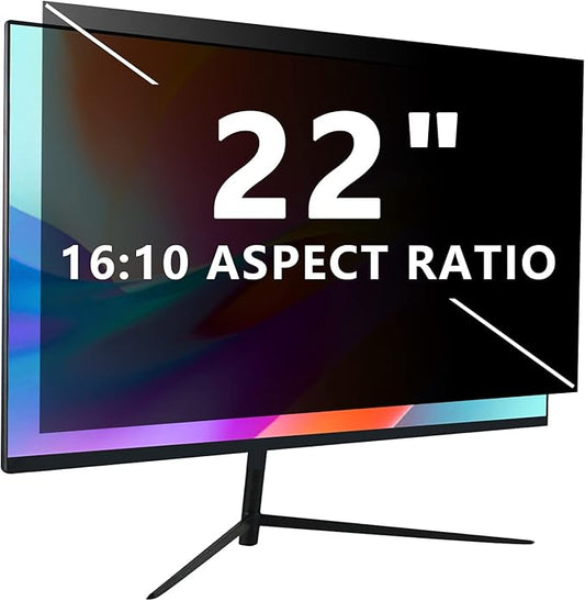 Computer Privacy Screen 22 inch, Removable 16:10 Aspect Ratio Widescreen Laptop Monitor,Eye Protection Anti Glare Blue Light Slide Mount Tabs Cover Screen Protector for Privacy Screen Filter 22 inch