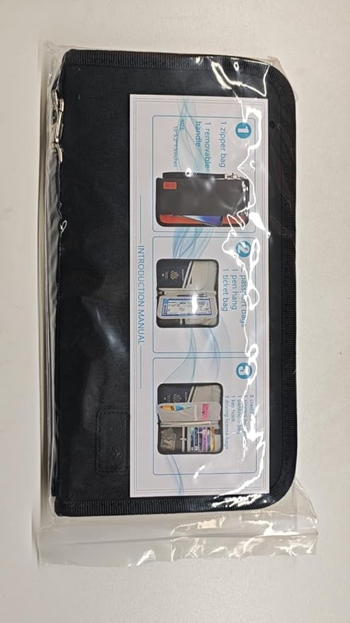 Passport Holder Family, RFID Blocking Travel Passport Wallet for 4-6 Women Men, Waterproof Travel Document Organizer Credit Cards Case, Portable Passport Bag with Zipper Pocket (Black)