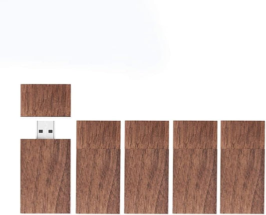 128GB Wooden Flash Drives 5 Pack, EASTBULL Wood USB Drives 128GB High-Speed USB 2.0 Thumb Drives Memory Stick Pen Drive for Files Storage