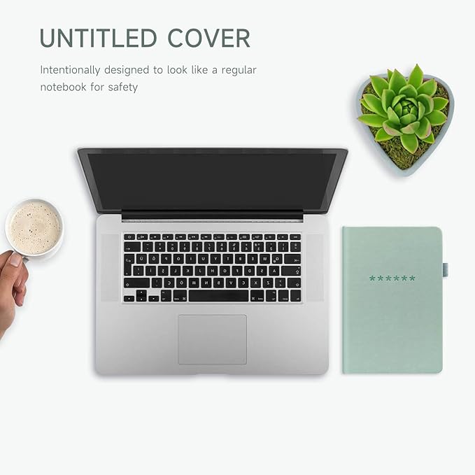 Password Book with Alphabetical Tabs – Hardcover Internet Address & Password Organizer – Password Keeper Notebook for Computer & Website – 5.2 x 7.6" Log-in Password Journal w/ Thick Paper (Mint Green)