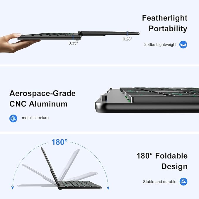 12.8" Portable Monitor Touchscreen with Keyboard, Screen Extender with Silent Portable Keyboard, USB-A Type-C Monitor for Laptop, Desktop, Mini PC, MacBook
