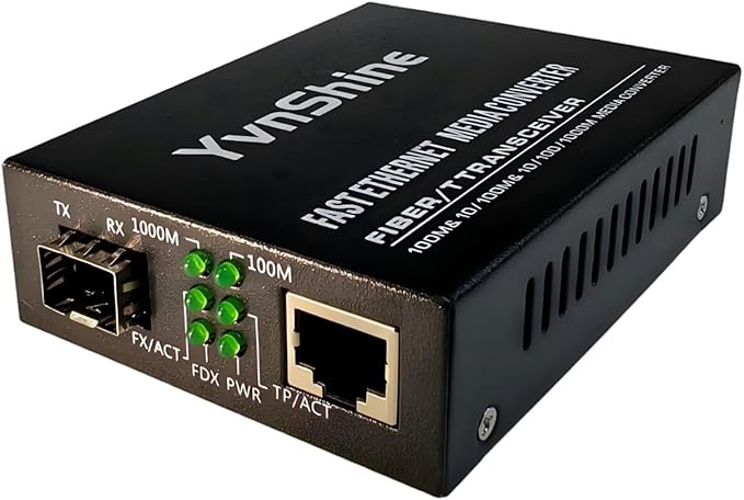 1.25G Fiber Ethernet Media Converter, Gigabit SFP to RJ45, Fiber to Ethernet with Auto-Negotiation, Plug & Play, Super Compatibility (Open SFP Slot)