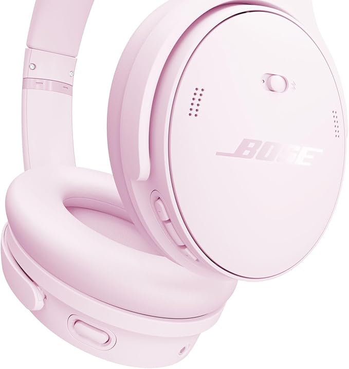Bose QuietComfort Headphones - Wireless Bluetooth Headphones, Active Over Ear Noise Cancelling and Mic, USB-C Charging, Deep Bass, Up to 24 Hours of Playtime, Petal Pink - Limited Edition Color