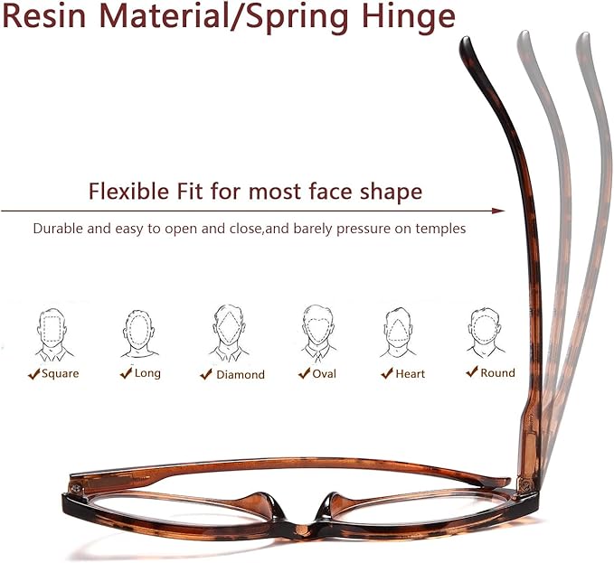 EYEURL 4 Pack Cat Eye Reading Glasses for Women, Blue Light Blocking Readers Lightweight Spring Hinge Anti Eyestrain UV Fashion Eyeglasses +3.00