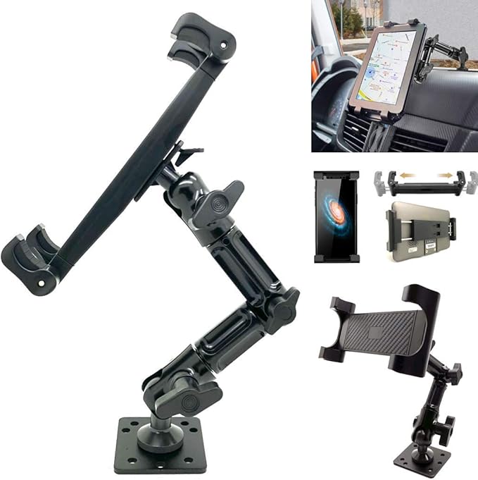 ChargerCity Universal ELD Drill Base Industrial Alloy Heavy Duty Metal Mount Holder for All Tablets and Smartphones Device Pro (All Generations)