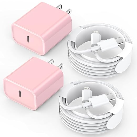 iPhone 14 13 12 Fast Charger,Long Fast Charger iPhone 2Pack Type C iPhone Charger Fast Charging Power Adapter 6FT Quick USB C to Lightning Cable Cord Charger for iPhone 14/13/12/11/XS/XR/SE,iPad- Pink