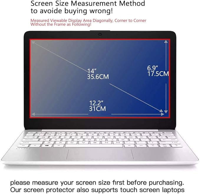 2 Pack 14" Laptop Screen Protector Eye Protection Anti Glare Anti Blue Light Screen Protector for 14 Inch with 16:9 Aspect Ratio Laptop
