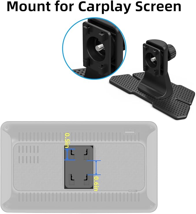 Replacement Stand Carplay Mount for Portable Car Play Screen Mount Holder Easy to Install Compatible 7"/9"/10.26 Carplay Screen Dashboard Adhensive Stand