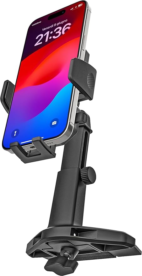 GDZN Adjustable CD Slot Car Phone Mount, [One Button Release] Ultra Sturdy CD Player Phone Holder, Hands-Free Car CD Phone Stand for iPhone 15 Pro Max 14 13 12, Galaxy S24 Ultra 23 22 All 4-7" Phones