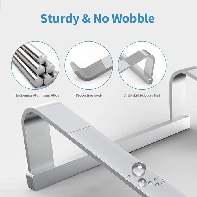 Laptop Stand for Desk，Stable Ergonomic Aluminum Computer Riser Cooling Stand for Mac MacBook Pro/ MacBook Pro Air,HP, Dell, More PC Notebook - 12 13 15 16.2 inch (Silver)