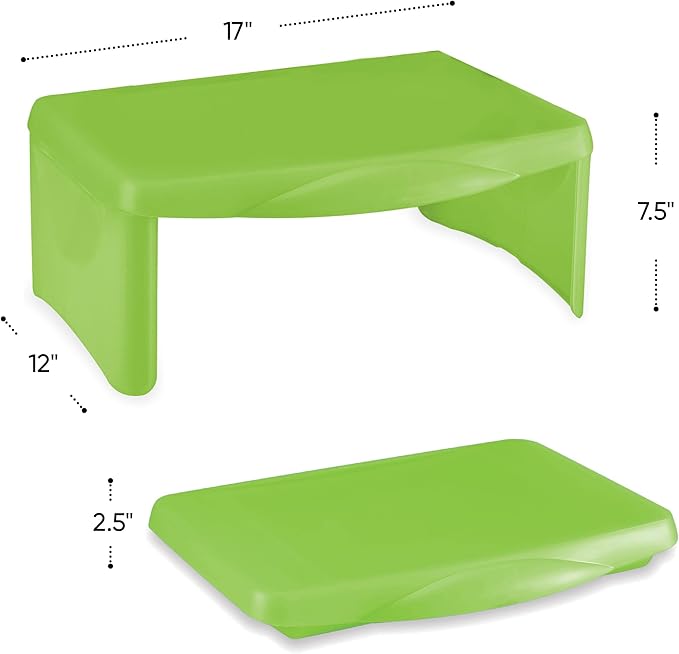 HearthSong Foldable Lap Desk for Kids with Storage - Ideal Floor Desk for Drawing, Studying, Portable Folding Travel Lap Table, Versatile Bed Desk & Lap Tray, Green
