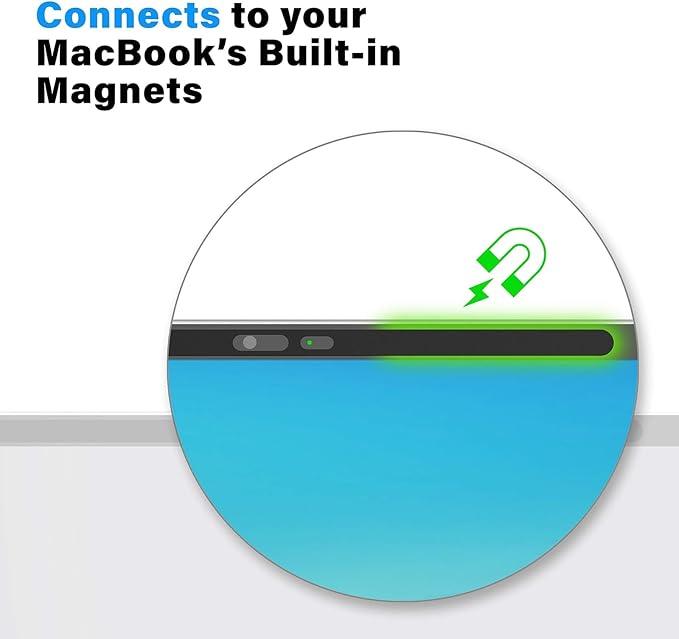 Magnetic Camera Cover for Laptop - Compatible with MacBook Models Before 2020 (No Notch), Black - Ultra-Thin 0.01-Inch Webcam Slider with Ambient Light Sensor Access
