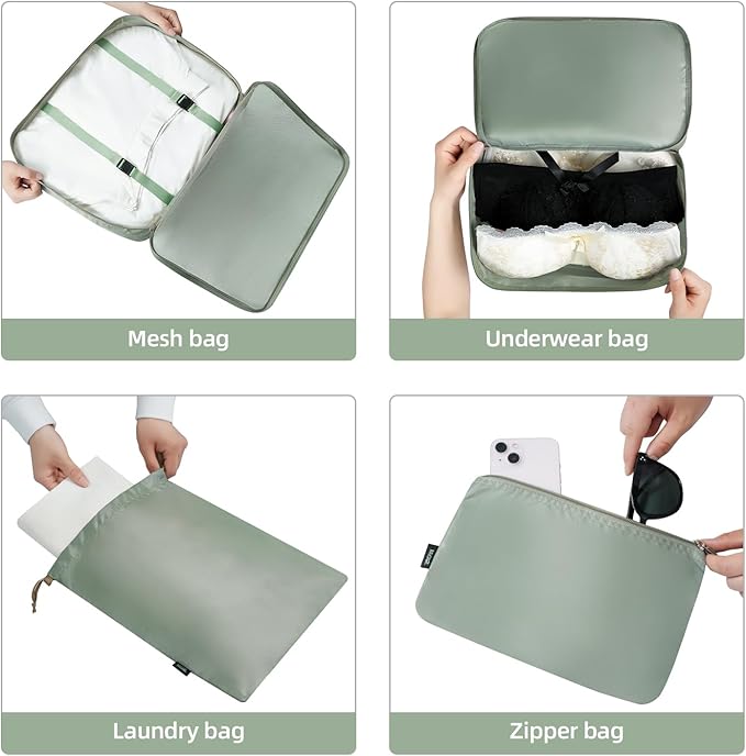 BAGAIL 6 Set/8 Set/10 Set Packing Cubes Various Sizes Packing Organizer for Travel Accessories Luggage Carry On Suitcase