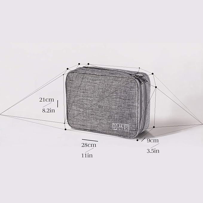 Electronics Organizer, OrgaWise Electronic Accessories Bag Travel Cable Organizer Three-Layer for iPad Mini, Kindle, Hard Drives, Cables, Chargers