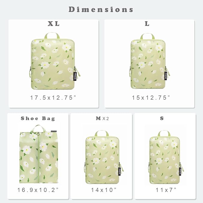 BAGAIL 6 Set Ultralight Compression Packing Cubes Packing Organizer for Travel Accessories Luggage Suitcase Backpack