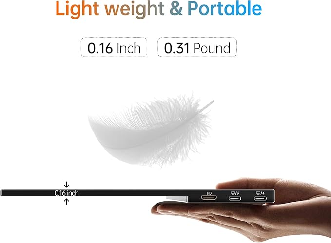 VILVA OLED Portable Monitor for Laptop - 13.3 1080P FHD Display USB-C HDMI Laptop Monitor with Cover and Speakers External/PC/Mac/Phone/Xbox Switch/PS4