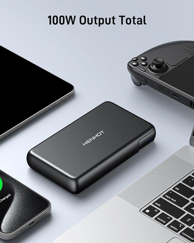 100W Power Bank, 30000mAh Laptop Portable Charger USB-C PD Fast Charging Laptop External Battery Pack for Dell,MacBook,HP,Asus,Lenovo,Steam Deck,Switch,iPhone,Galaxy, iPad and More