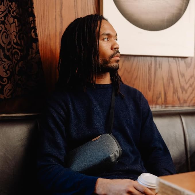 Peak Design Small Tech Pouch, Charcoal, Electronics Organizer for Travel or Everyday Carry, Origami-Style Storage, Cable Pass-Through, Weatherproof Recycled Nylon, Gear Carry Bag for Men and Women