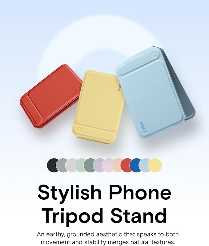 MOFT Phone Tripod Stand Selfie Stick for iPhone, Multi-Angles iPhone Stand, Lightweight & Portable Phone Holder, Strong Magnets, MOVAS Vegan Leather, Travel Essentials,Soothing Mist(Without Card Slot)