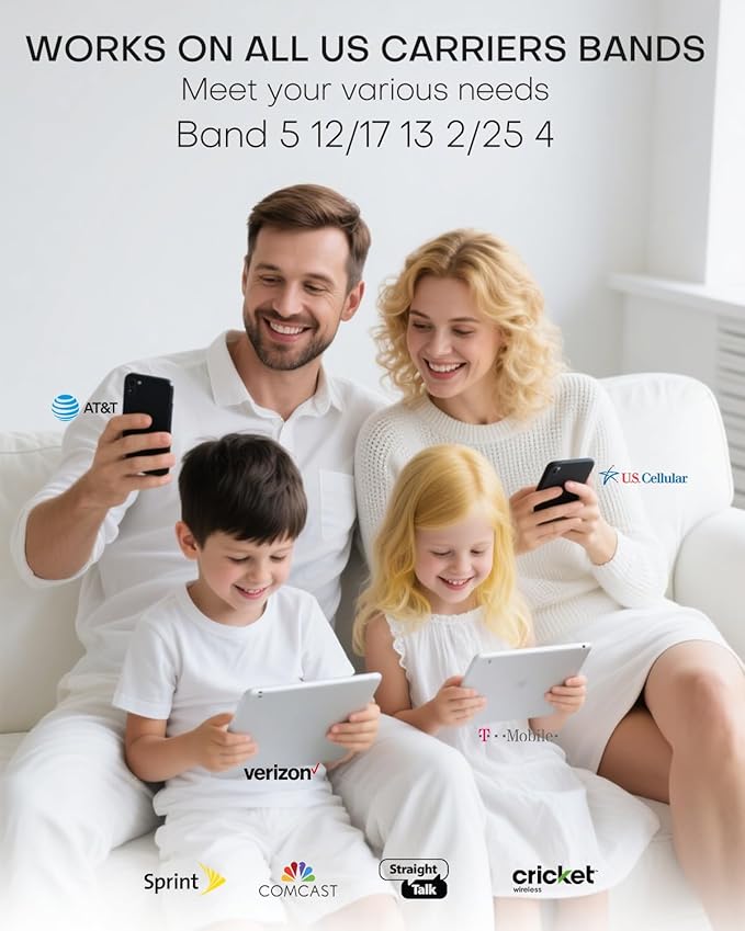 Cell Phone Signal Booster for Home Multi-Room, ZORIDA Cell Phone Booster for All U.S. Carriers Home Office, Boost 5G 4G for Verizon,72dB High Gain Antennas, Verizon, AT&T, T-Mobile App Support