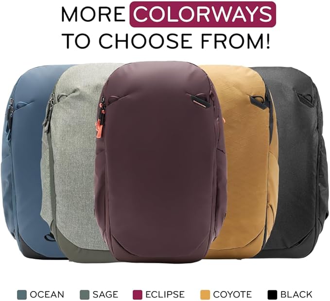 Peak Design Travel Backpack 30L, Coyote, Expandable 27-33L Design, Rear and Top Access, Weatherproof Shell, Laptop Sleeve, Ideal for Travel or Everyday Carry, Versatile Backpack for Men and Women