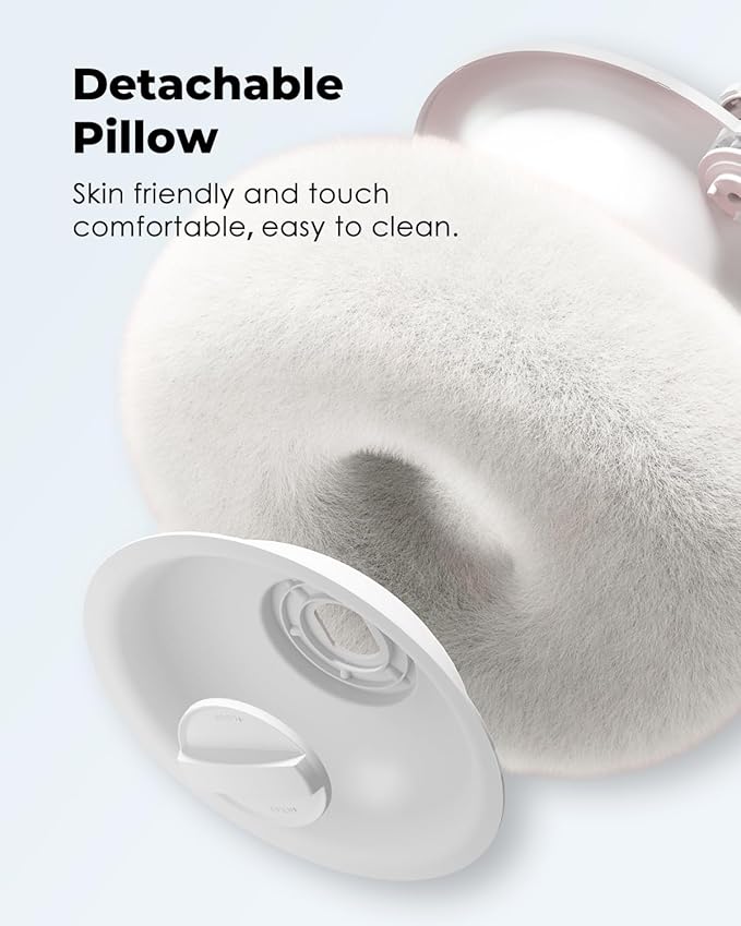 Viozon Tablet Stand Pillow, Compatible with 4.7"-13" Phone/Tablet, iPad, iPhone, Samsung, Google, Kindle, 360°Adjustable Phone Holder for Bed with Soft Plush Fabric, and Detachable Bowl, White