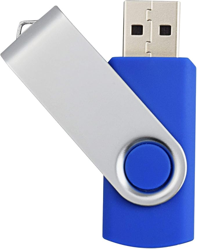 KOOTION 10 X 1GB USB Flash Drive 1gb Flash Drive Swivel Thumb Drive Memory Stick Keychain Design Blue