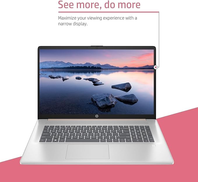 HP Essential Daily Traditional Laptop, 17.3" FHD Display, Intel Core i7-1355U, 64GB RAM, 2TB SSD, Backlit Keyboard, Numeric Keypad, Fingerprint Reader, Webcam, HDMI, Wi-Fi 6, Windows 11 Pro, Rose