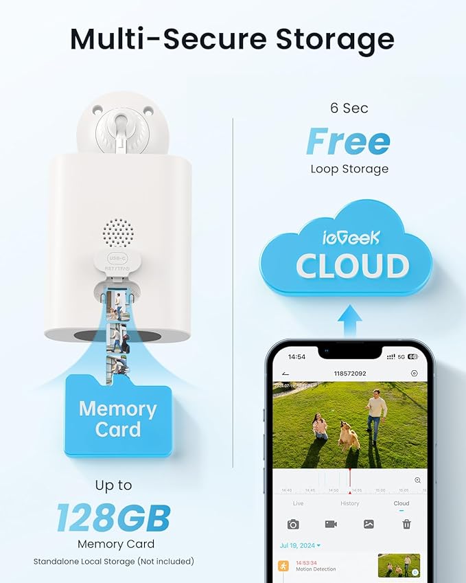 ieGeek 5MP Solar Security Cameras Wireless Outdoor, Battery Powered Home Surveillance Camera with Embedded Solar Panel, AI Motion Sensor, Smart Alarm, Color Night Vision, 2-Way Audio