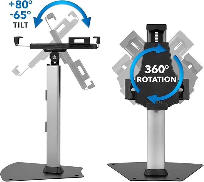 Mount-It! iPad Stand, Secure Universal Tablet Kiosk POS Locking Tablet Countertop Stand for Desk, Fits iPad, Air, Samsung Galaxy Tab, Surface Go & 7.9"- 10.9" Tablets