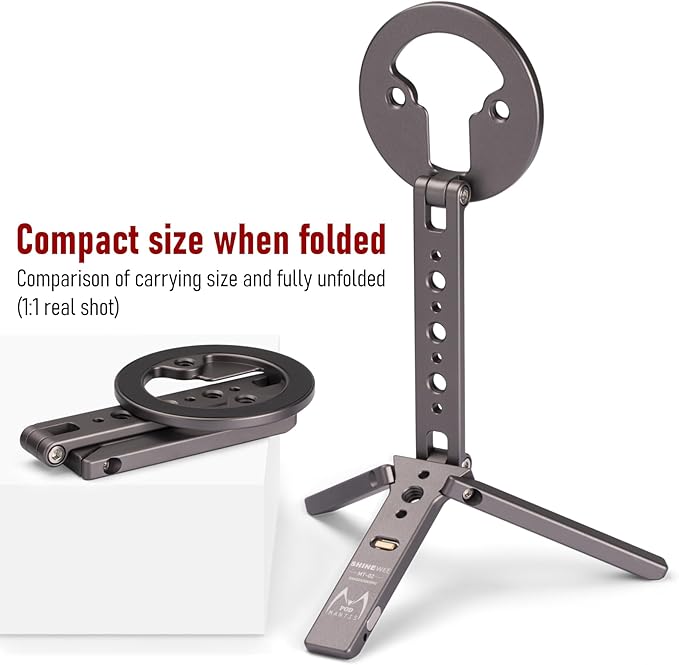 Magnetic Tripod for iPhone 12/13/14/15/16/17 & MagSafe Cases | Handy Phone Stand | 20 N52 Magnets Inside, Cold Shoe Mount, 1/4" Screw & Foldable Hook