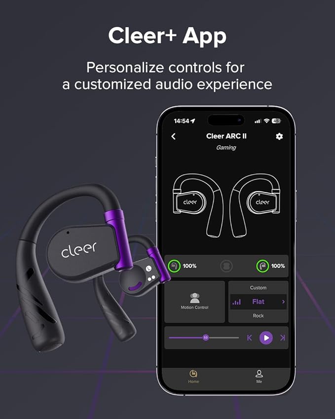 Cleer ARC II Gaming Earbuds - True Wireless Open Ear Headphones, Ultra-Low Latency, Snapdragon Sound, Bluetooth 5.3, USB-C Dongle, 35Hr Battery, Compatible with PS4, PS5, PC, Switch,White